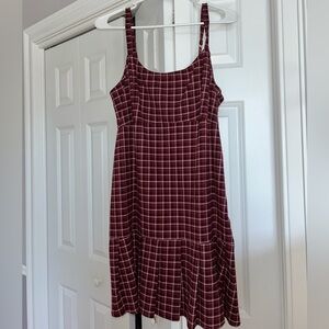 Hollister Burgundy Plaid Mini Dress